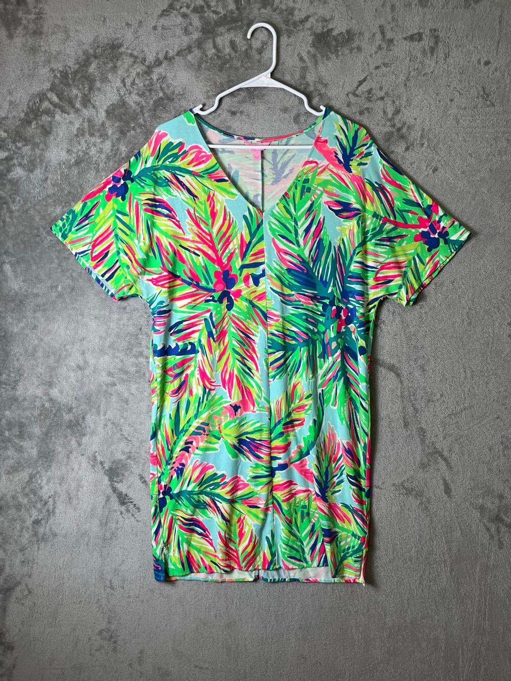 Lilly Pulitzer Island Time Lindley Caftan Shift Dress Small Tropical Resort